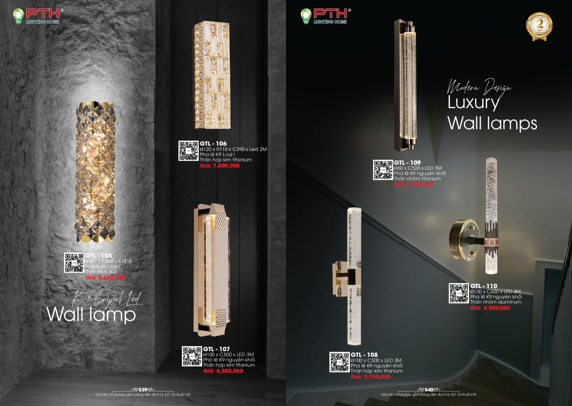 Bảng giá đèn trang trí PTH Lighting Home 2026